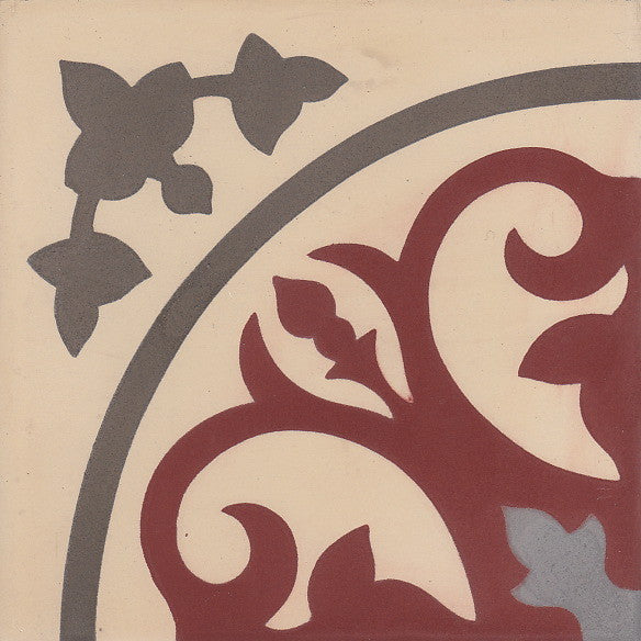 cementtile carreau ciment Richard red 20x20 /C2 C4 C111 C609